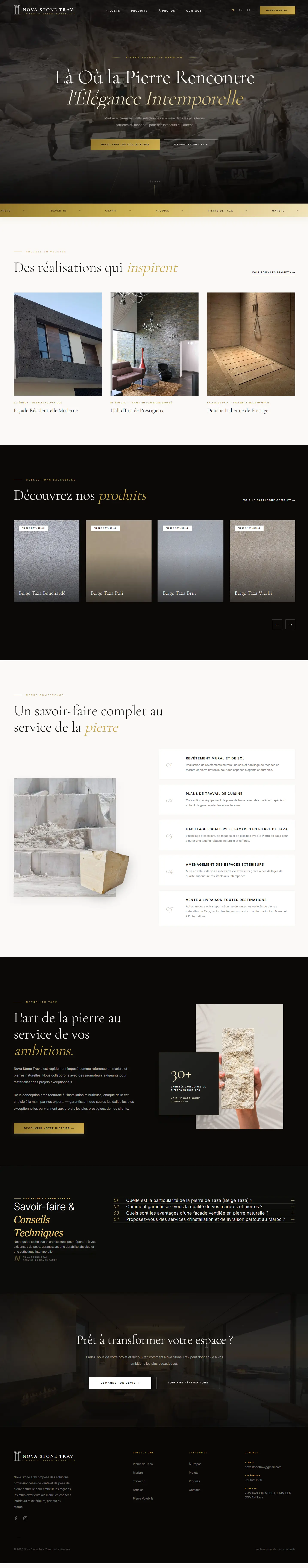 Aperçu du site Nova Stone Trav